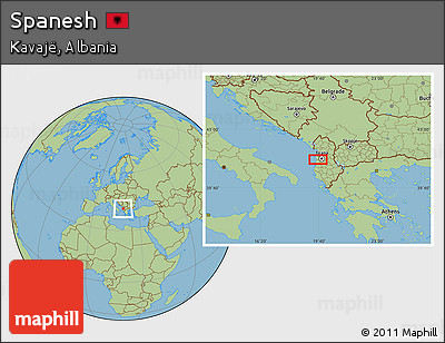 Savanna Style Location Map of Spanesh