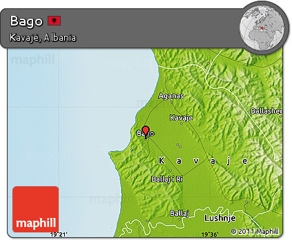 Physical Map of Bago
