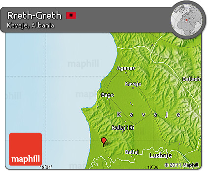 Physical Map of Rreth-Greth