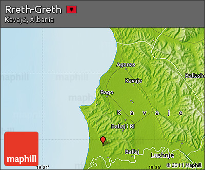 Physical Map of Rreth-Greth