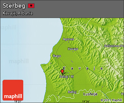 Physical Map of Stërbeg