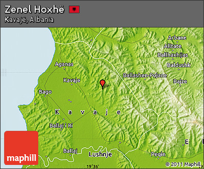Physical Map of Zenel Hoxhë