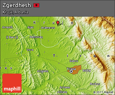 Physical Map of Zgërdhesh
