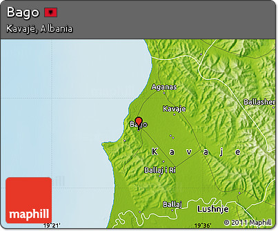 Physical Map of Bago