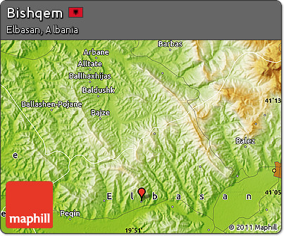 Physical Map of Bishqem