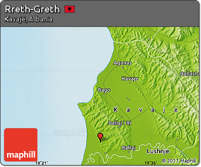 Physical Map of Rreth-Greth