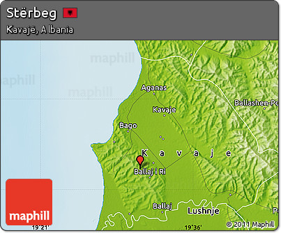 Physical Map of Stërbeg