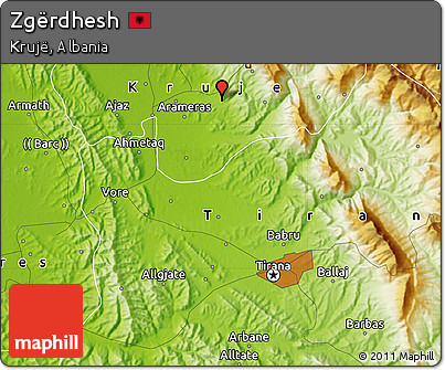 Physical Map of Zgërdhesh