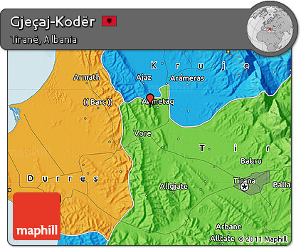 Political Map of Gjeçaj-Kodër