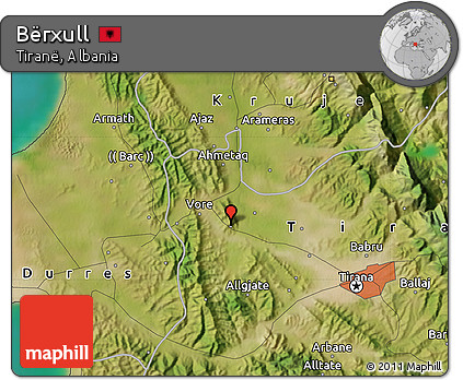 Satellite Map of Bërxull