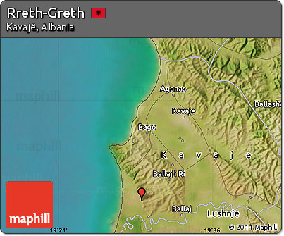 Satellite Map of Rreth-Greth
