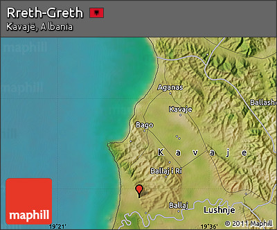 Satellite Map of Rreth-Greth