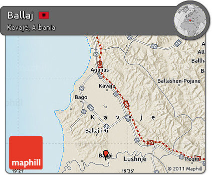 Shaded Relief Map of Ballaj