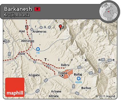 Shaded Relief Map of Barkanesh