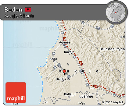 Shaded Relief Map of Beden