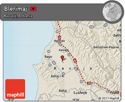 Shaded Relief Map of Blerimaj