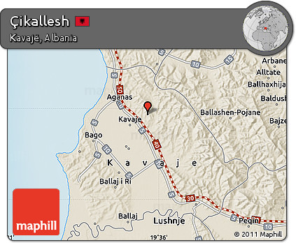 Shaded Relief Map of Çikallesh
