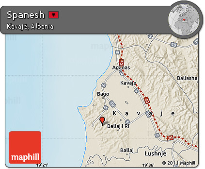 Shaded Relief Map of Spanesh