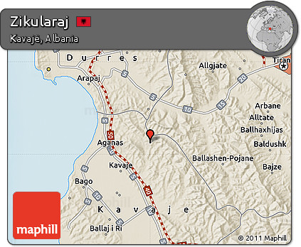 Shaded Relief Map of Zikularaj