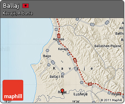 Shaded Relief Map of Ballaj