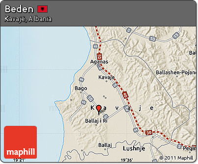 Shaded Relief Map of Beden