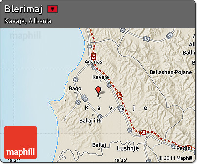 Shaded Relief Map of Blerimaj