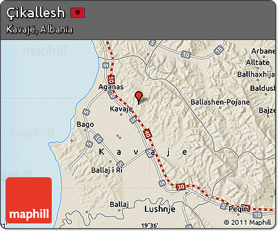 Shaded Relief Map of Çikallesh