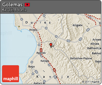 Shaded Relief Map of Golemas