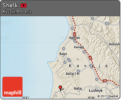 Shaded Relief Map of Shelk