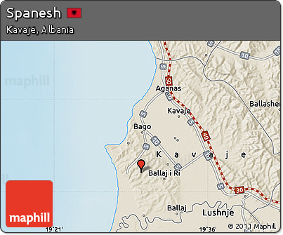 Shaded Relief Map of Spanesh