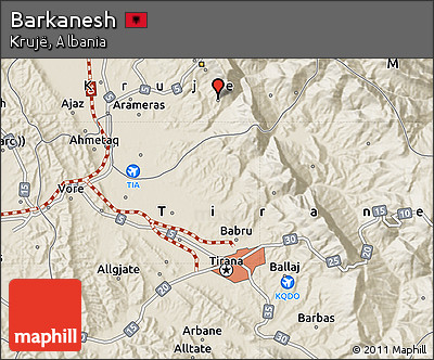 Shaded Relief Map of Barkanesh