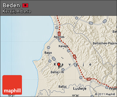 Shaded Relief Map of Beden