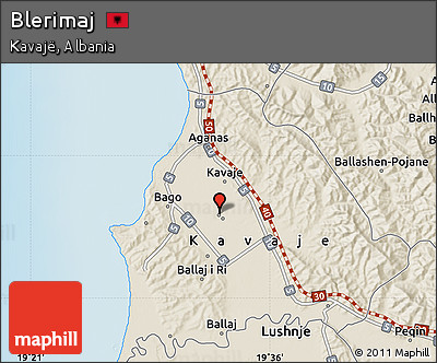 Shaded Relief Map of Blerimaj