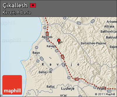 Shaded Relief Map of Çikallesh