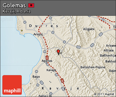 Shaded Relief Map of Golemas