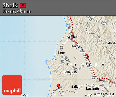 Shaded Relief Map of Shelk