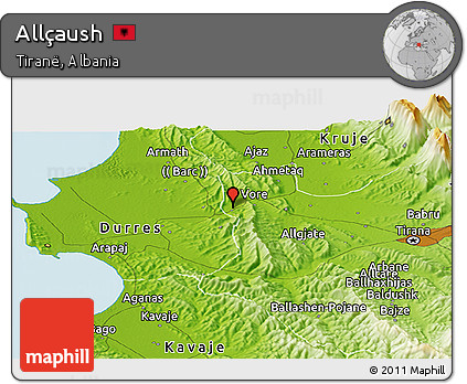 Physical Panoramic Map of Allçaush