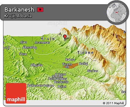 Physical Panoramic Map of Barkanesh
