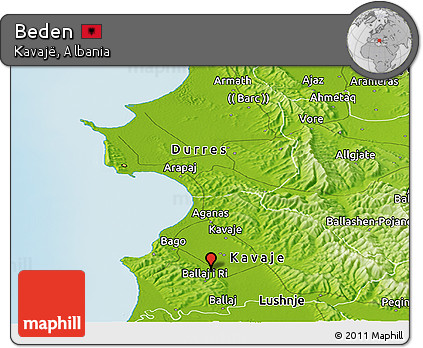 Physical Panoramic Map of Beden