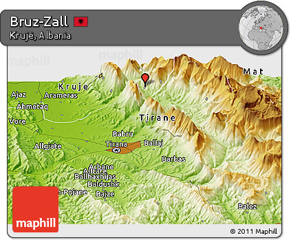 Physical Panoramic Map of Bruz-Zall