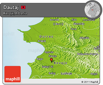 Physical Panoramic Map of Dautaj