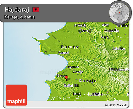 Physical Panoramic Map of Hajdaraj