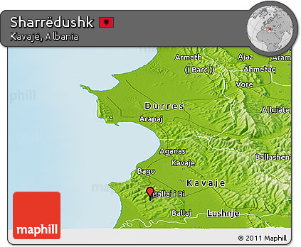 Physical Panoramic Map of Sharrëdushk