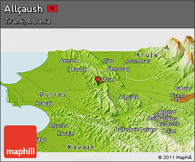 Physical Panoramic Map of Allçaush