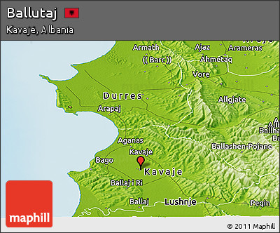Physical Panoramic Map of Ballutaj