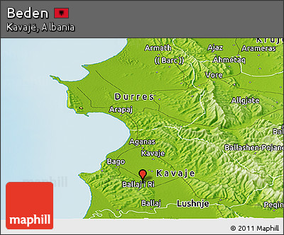 Physical Panoramic Map of Beden