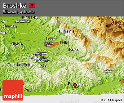 Physical Panoramic Map of Broshkë