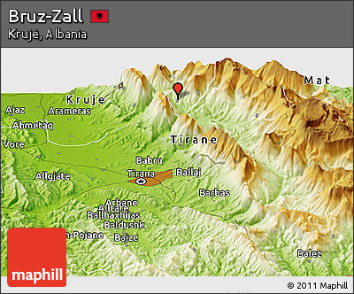 Physical Panoramic Map of Bruz-Zall
