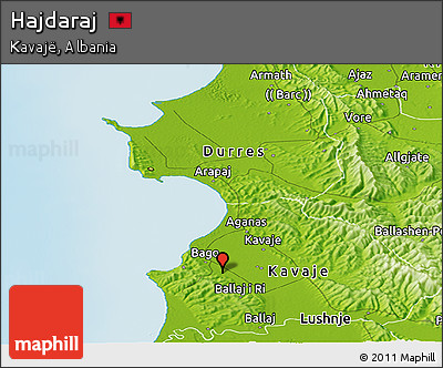 Physical Panoramic Map of Hajdaraj