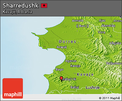 Physical Panoramic Map of Sharrëdushk